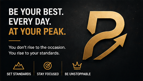 Peak Performance Vitality emblem with message be your best every day at your peak